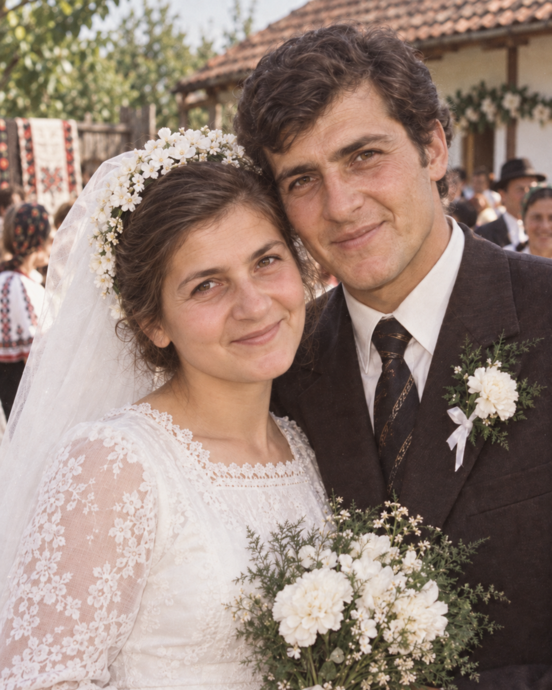 Elena și Vasile în ziua nunții